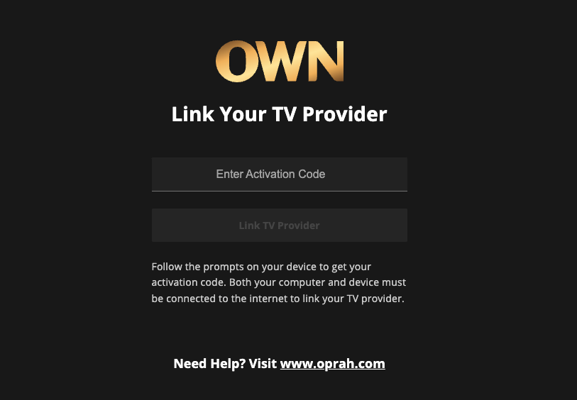 own tv activate guide