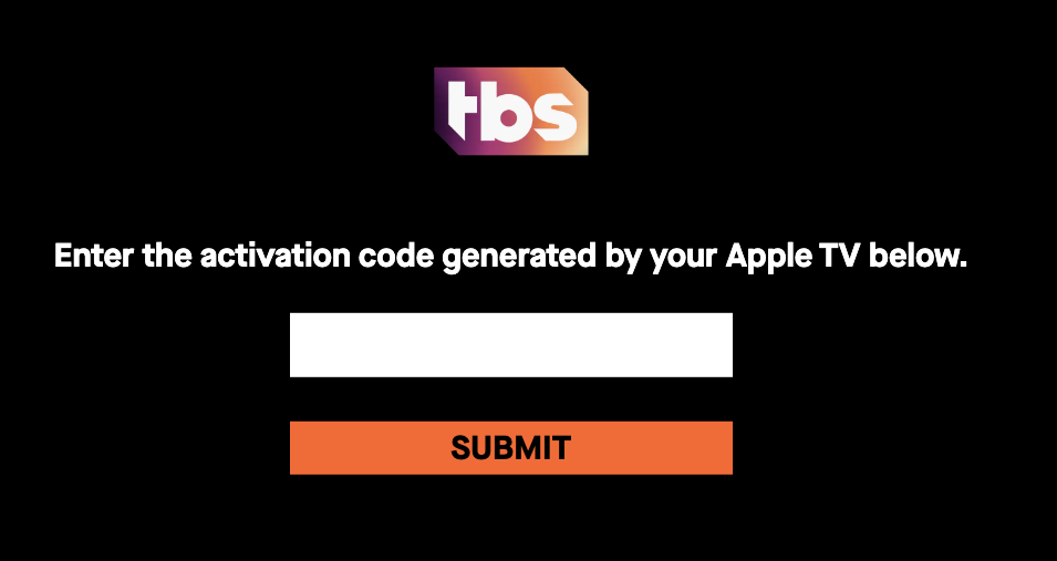 Activate TBS on your Apple Tv